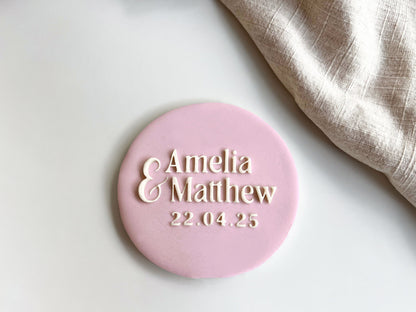 Custom Wedding Name Date Cookie Cutter & Stamp Set