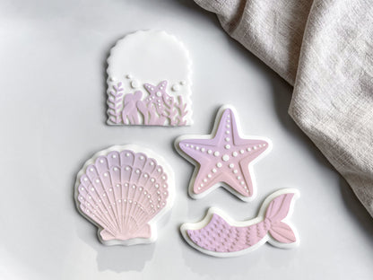 Mermaid Cookie Cutter & Stamp Set