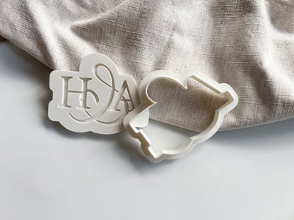 Custom Wedding Name Cookie Cutter & Stamp Set