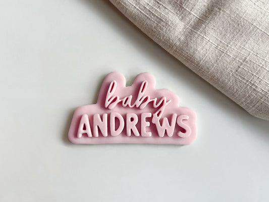 Custom Baby Name Cookie Cutter & Stamp Set