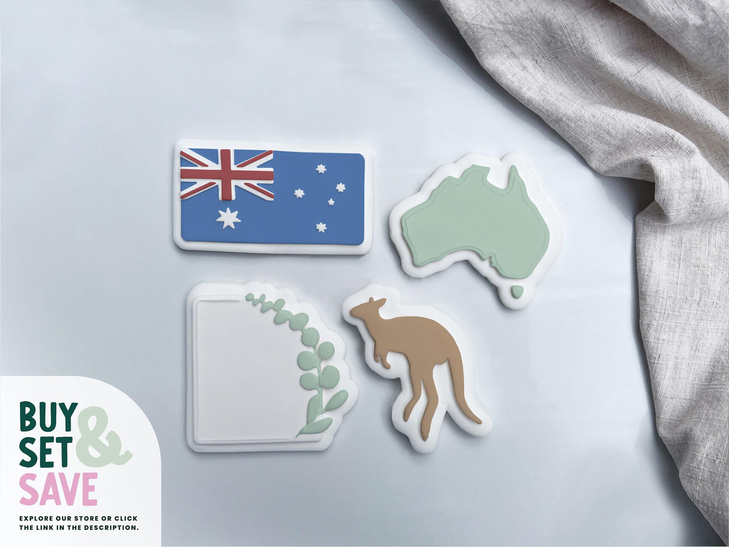 Australia Shape Cookie Cutter & Stamp Set