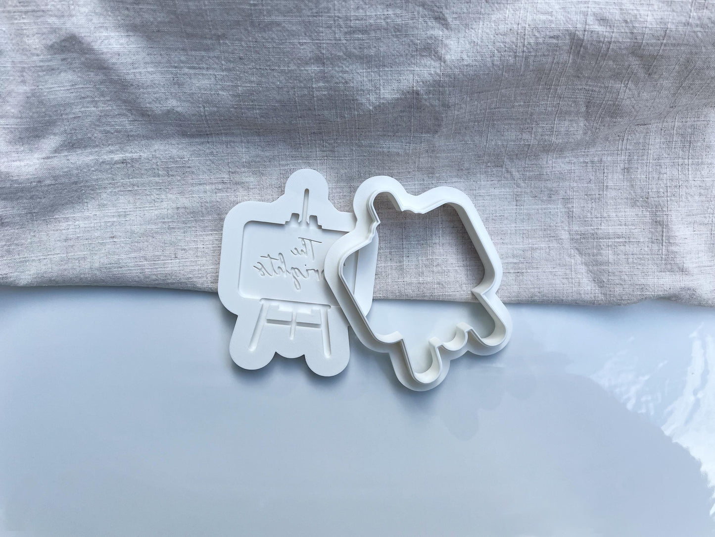 Custom Wedding Easel Cookie Cutter & Stamp Set