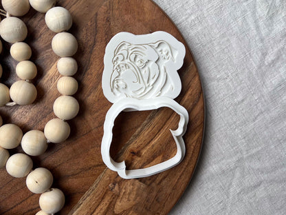 Bulldog Cookie Cutter & Stamp Set