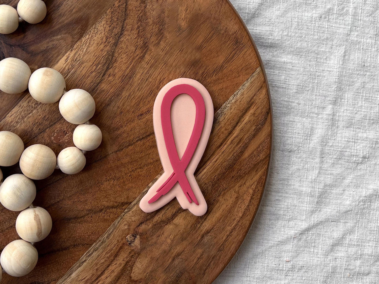 Breast Cancer Ribbon Cookie Cutter & Stamp Set