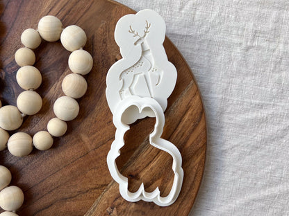 Male Reindeer Christmas Cookie Cutter & Stamp Set