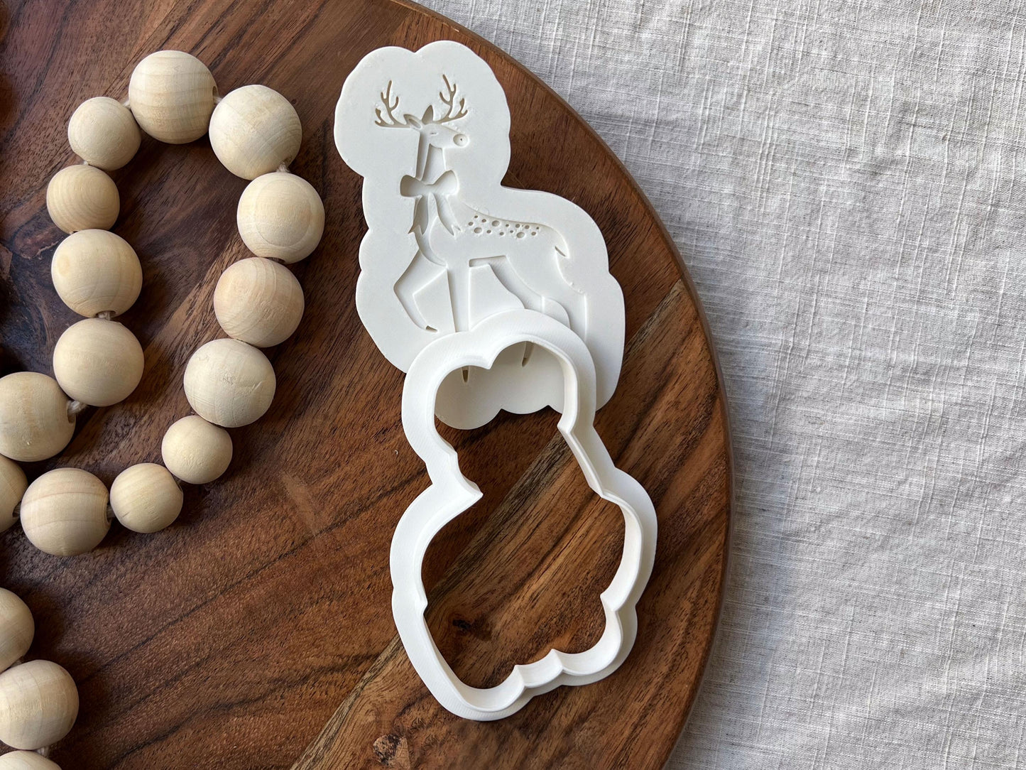 Female Reindeer Christmas Cookie Cutter & Stamp Set