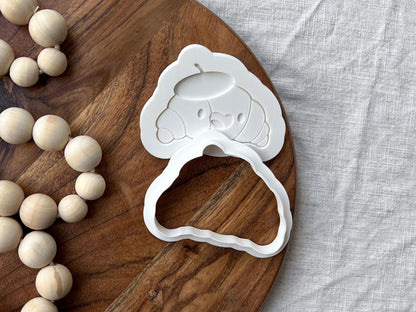 Cute Croissant Cookie Cutter & Stamp Set