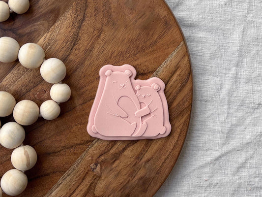 Pregnant Bear Cookie Cutter & Stamp Set